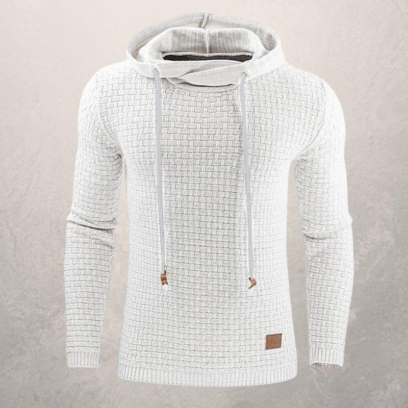 Textured Slim Fit Hooded Jumper