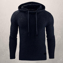 Textured Slim Fit Hooded Jumper
