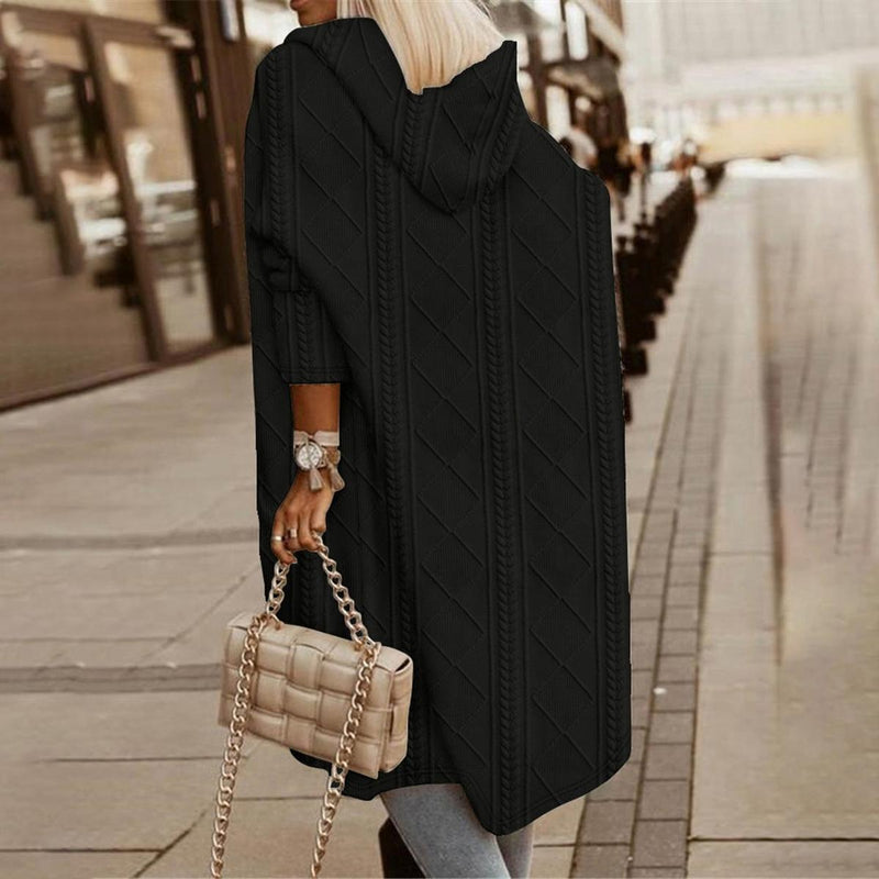 Textured Women&#39;s Casual Coat for Fall and Winter