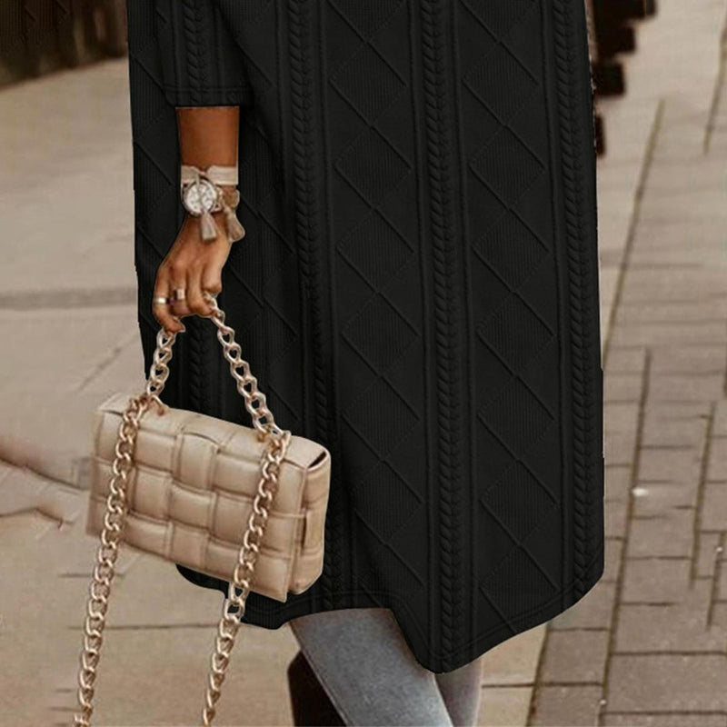 Textured Women&#39;s Casual Coat for Fall and Winter