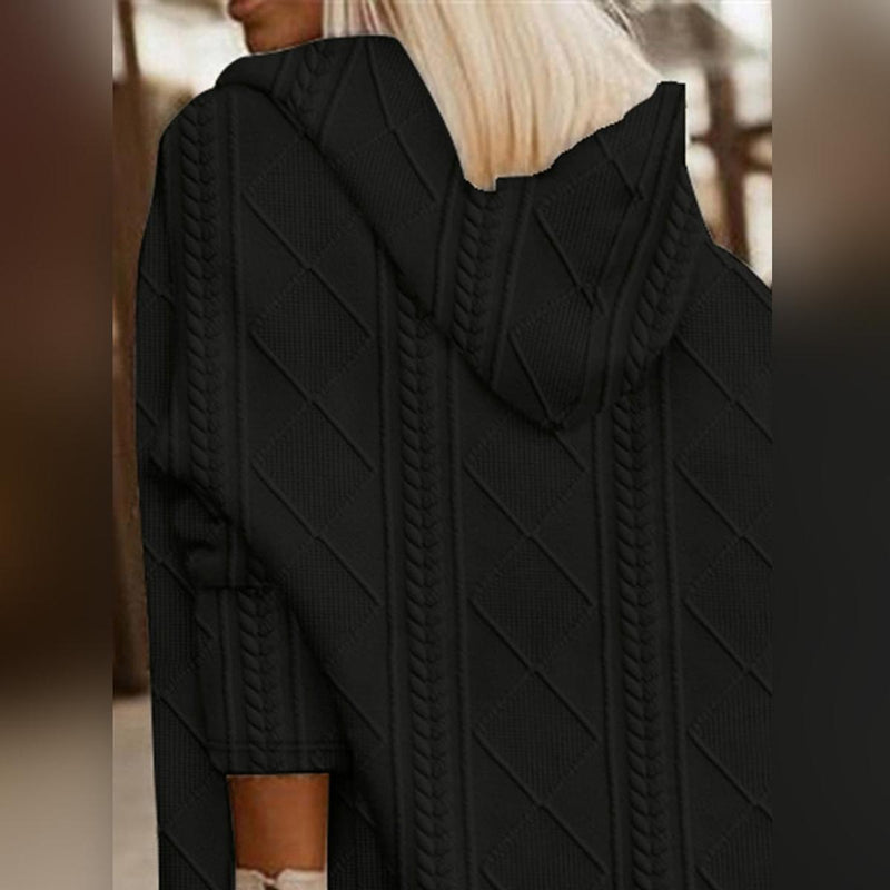 Textured Women&#39;s Casual Coat for Fall and Winter