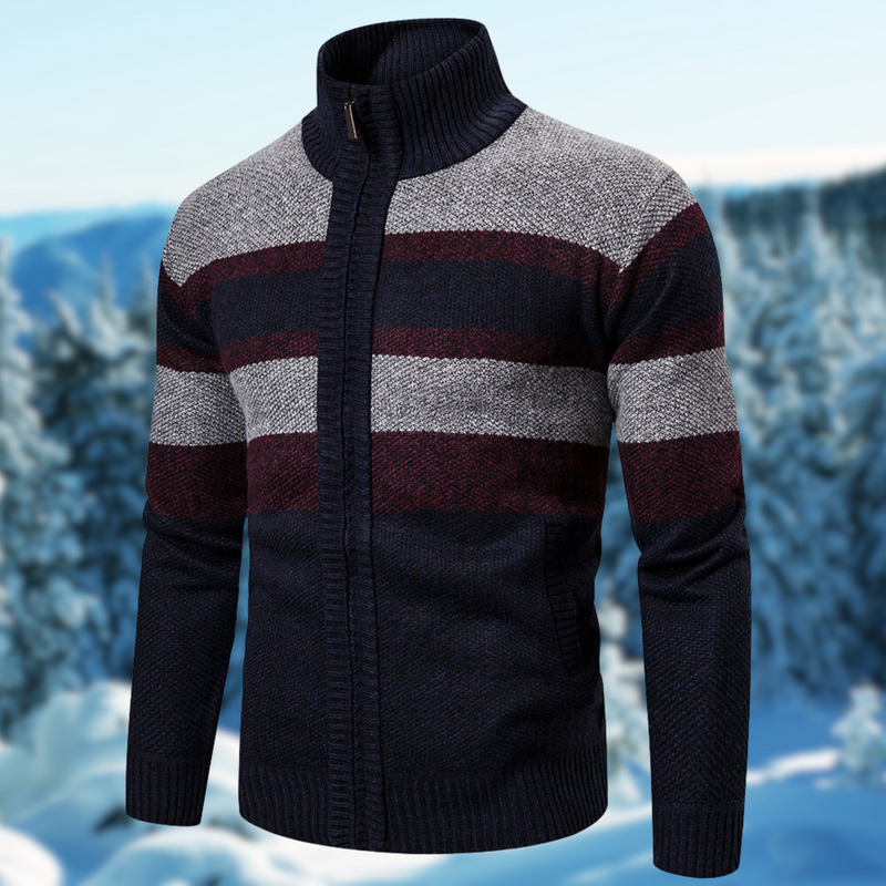 Textured Wool Blend Ribbed Knit Outerwear