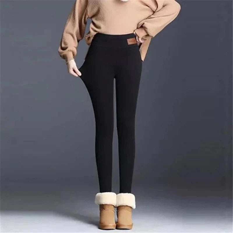 Thermal Fleece Lined High Waist Leggings for Women