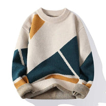 Thick Cotton Knitted Round Neck Sweater for Men