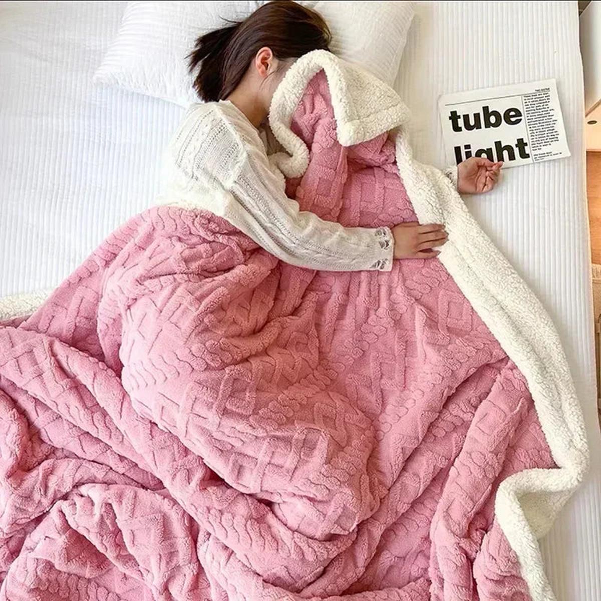 Thick Winter Wool Blanket Fleece Machine Washable