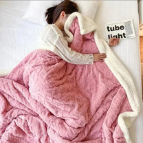 Thick Winter Wool Blanket Fleece Machine Washable