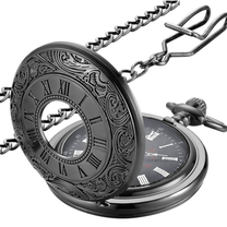 Timeless Vintage Pocket Watch With Roman Numerals And Quartz Movement
