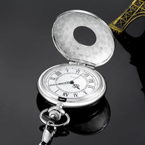 Timeless Vintage Pocket Watch With Roman Numerals And Quartz Movement