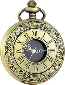 Timeless Vintage Pocket Watch With Roman Numerals And Quartz Movement