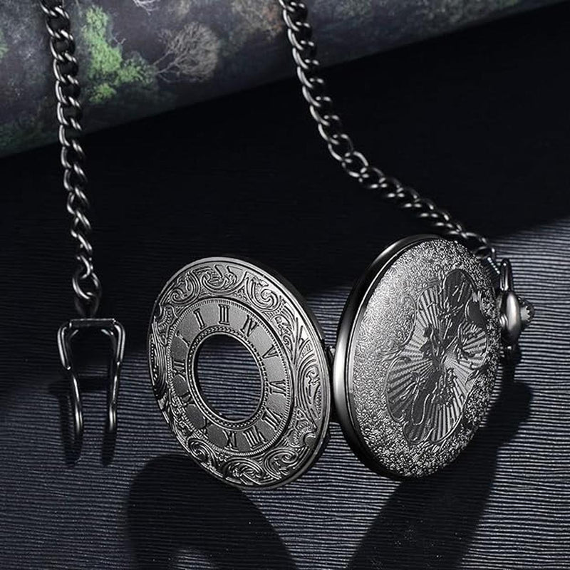 Timeless Vintage Pocket Watch With Roman Numerals And Quartz Movement