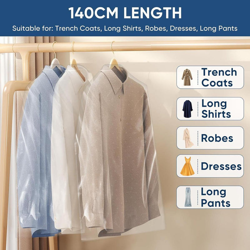 Transparent Garment Bag Set – 100 Protective Covers for Clothing Storage and Travel