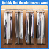 Transparent Garment Covers With Side Pleats – 3-Pack Storage Bags With Side Zipper, Buy 1 Get 1 Free