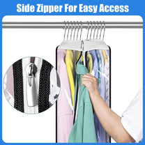 Transparent Garment Covers With Side Pleats – 3-Pack Storage Bags With Side Zipper, Buy 1 Get 1 Free