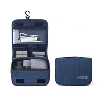 Travel Toiletry Bag With Hanging Hook And Water-Resistant Compartments