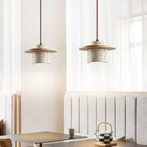 Travertine Pendant Lamp With LED Lighting