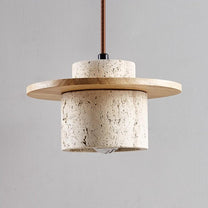 Travertine Pendant Lamp With LED Lighting