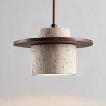 Travertine Pendant Lamp With LED Lighting