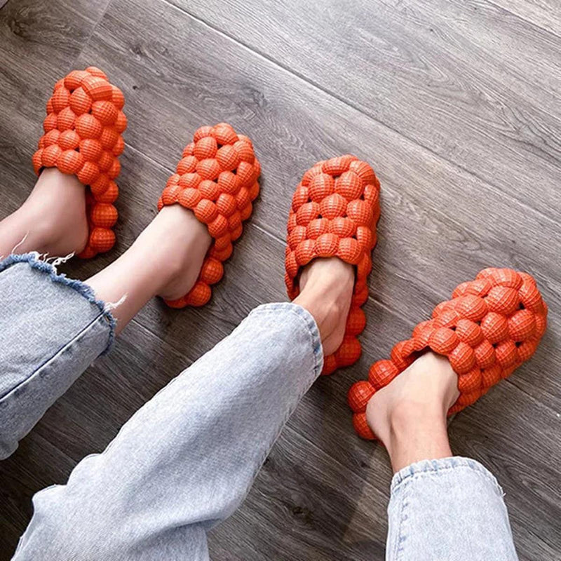 Trendy Bubble Slides With Elastic Band And Shock-Absorbing Sole