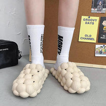 Trendy Bubble Slides With Elastic Band And Shock-Absorbing Sole