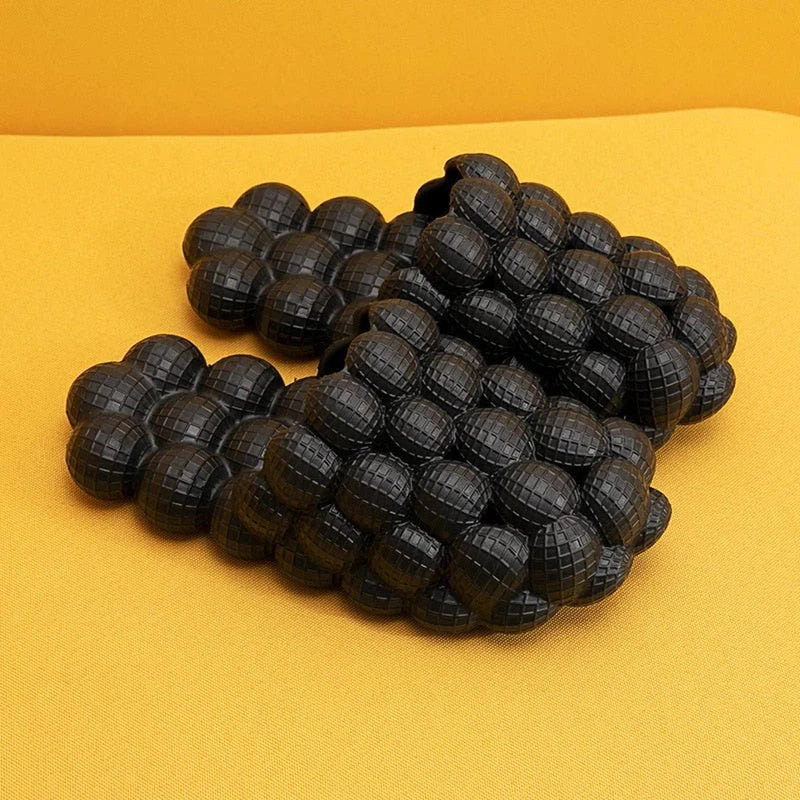 Trendy Bubble Slides With Elastic Band And Shock-Absorbing Sole