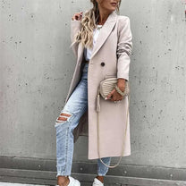 Trendy Women&#39;s Winter Coat With Double-Breasted Button Closure
