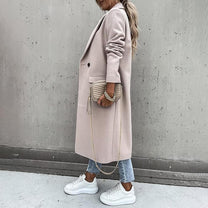 Trendy Women&#39;s Winter Coat With Double-Breasted Button Closure