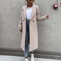 Trendy Women&#39;s Winter Coat With Double-Breasted Button Closure