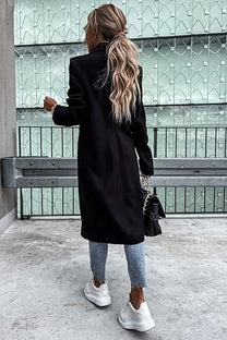 Trendy Women&#39;s Winter Coat With Double-Breasted Button Closure
