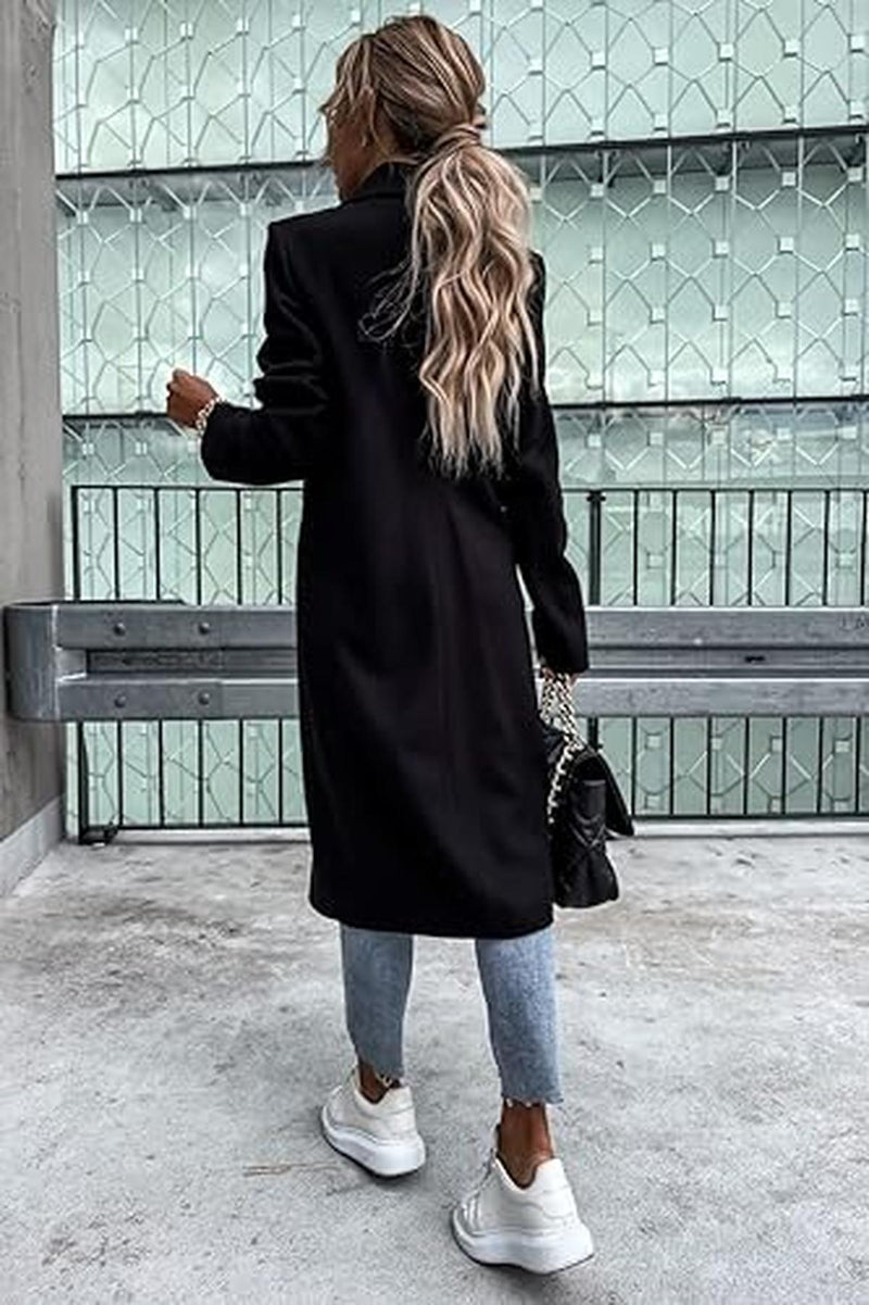 Trendy Women&#39;s Winter Coat With Double-Breasted Button Closure