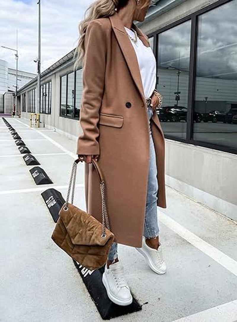 Trendy Women&#39;s Winter Coat With Double-Breasted Button Closure