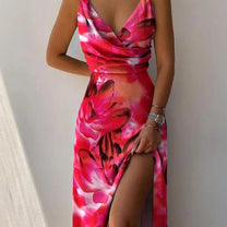 Tropical Pattern Maxi Dress For Summer