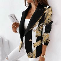 Turnover Collar Women&#39;s Blazer - Elegant Tailored Jacket