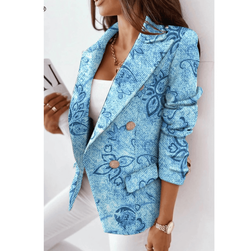 Turnover Collar Women&#39;s Blazer - Elegant Tailored Jacket