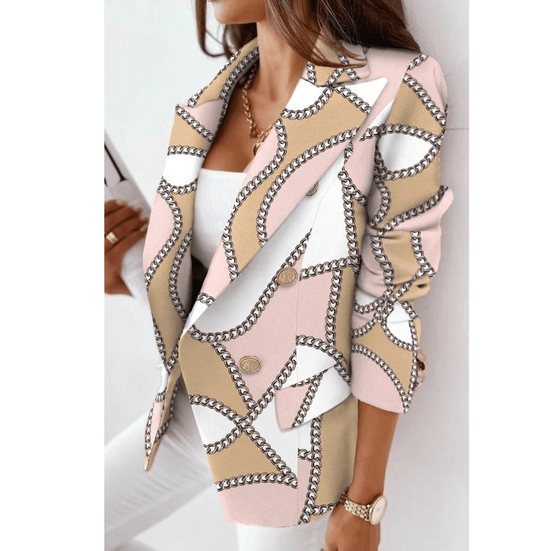 Turnover Collar Women&#39;s Blazer - Elegant Tailored Jacket