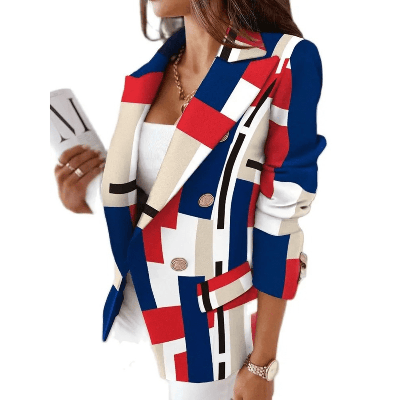Turnover Collar Women&#39;s Blazer - Elegant Tailored Jacket