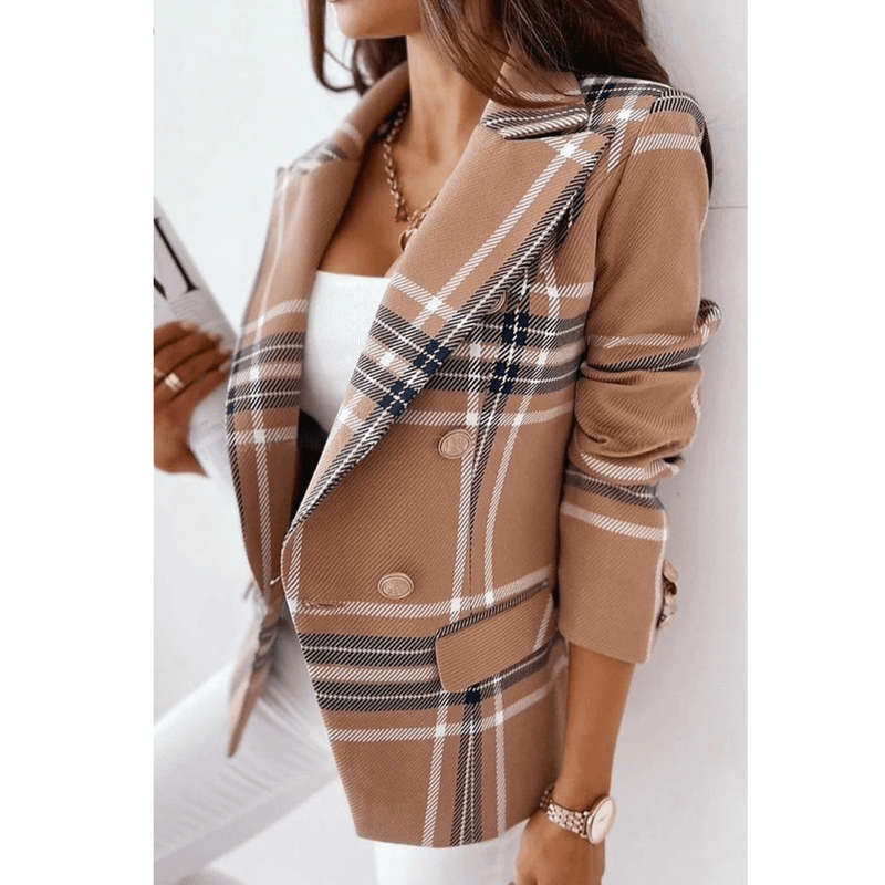Turnover Collar Women&#39;s Blazer - Elegant Tailored Jacket