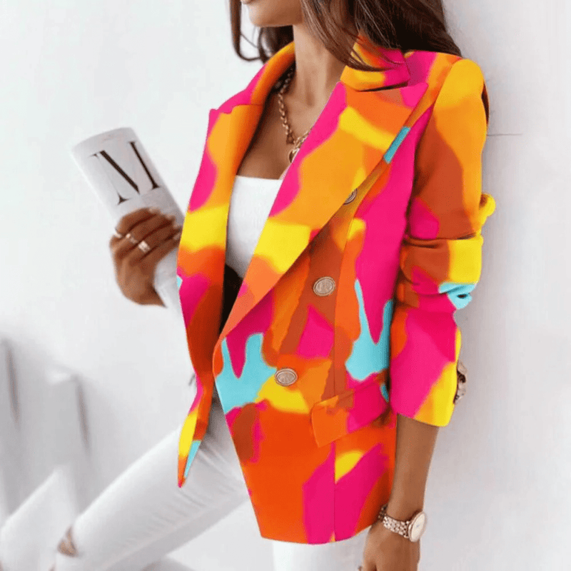 Turnover Collar Women&#39;s Blazer - Elegant Tailored Jacket