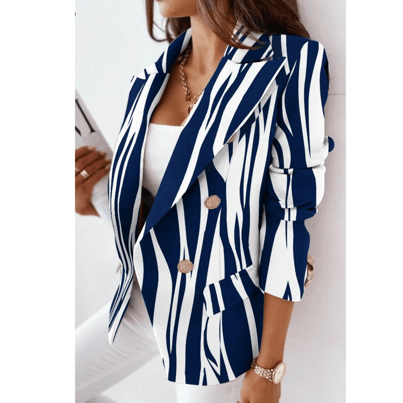 Turnover Collar Women&#39;s Blazer - Elegant Tailored Jacket