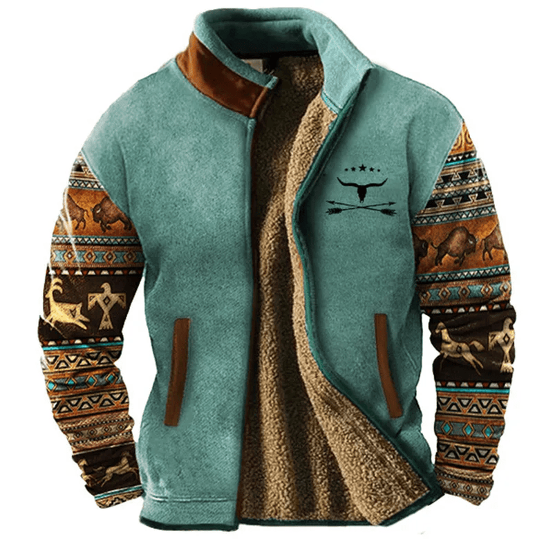 Two-Tone Sherpa Lined Zip Jacket