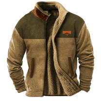 Two-Tone Sherpa Lined Zip Jacket