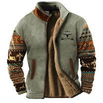Two-Tone Sherpa Lined Zip Jacket