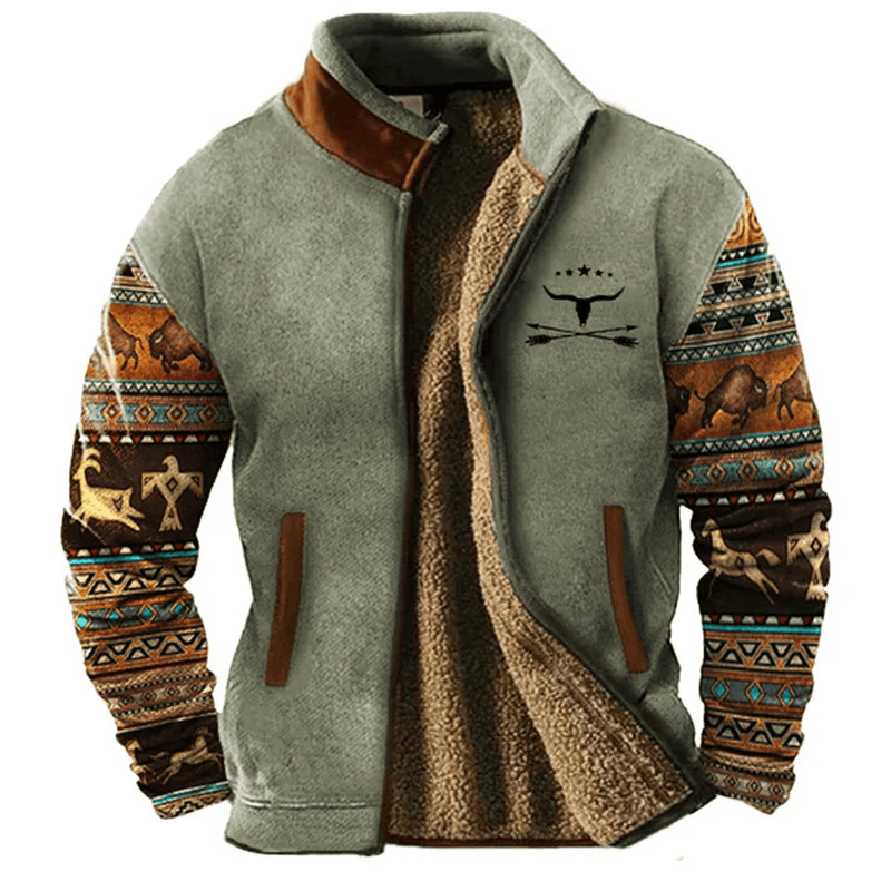 Two-Tone Sherpa Lined Zip Jacket
