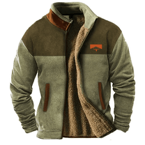 Two-Tone Sherpa Lined Zip Jacket