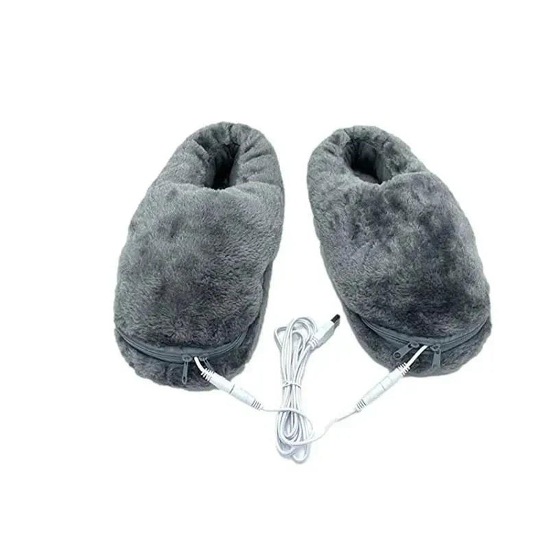 USB Heated Winter Slippers With Plush Lining