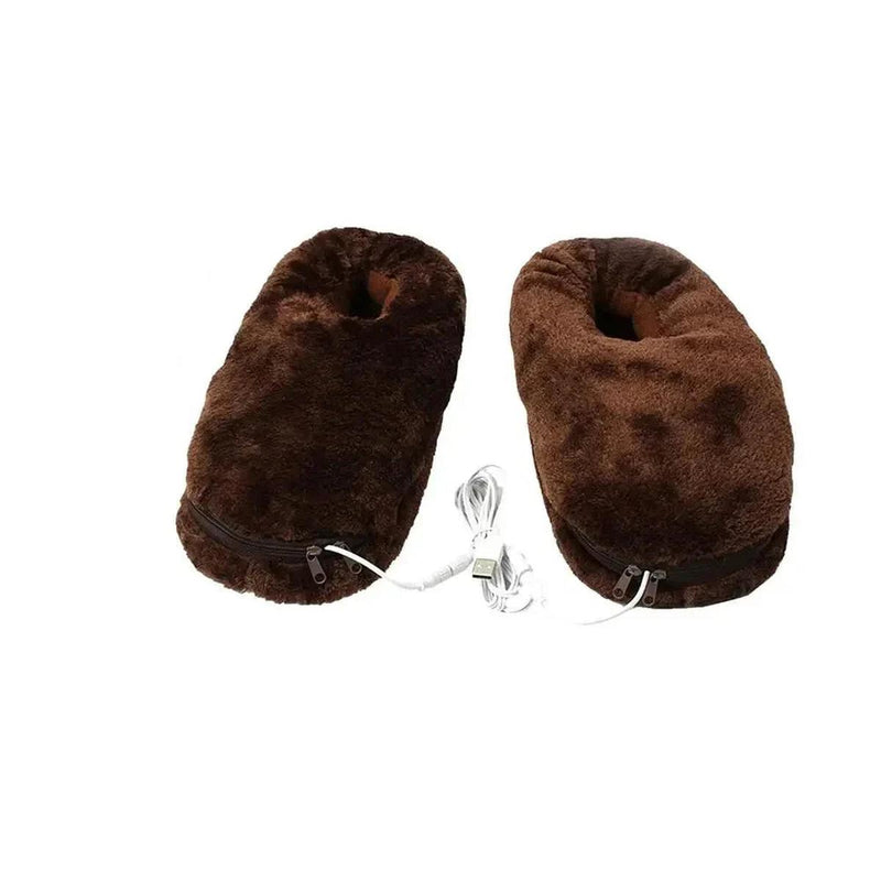 USB Heated Winter Slippers With Plush Lining