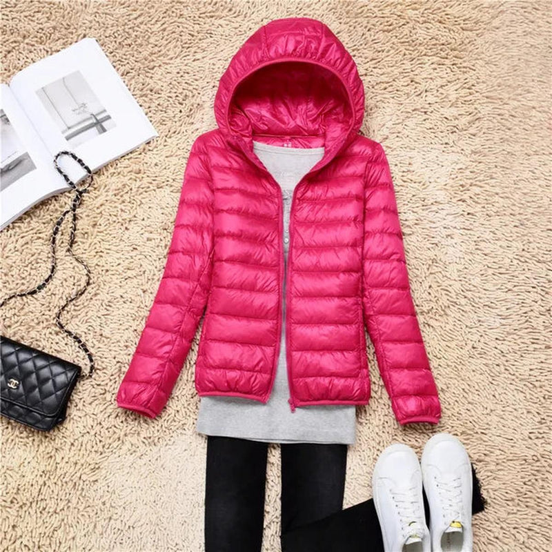 Ultralight Packable Down Coat With Hood