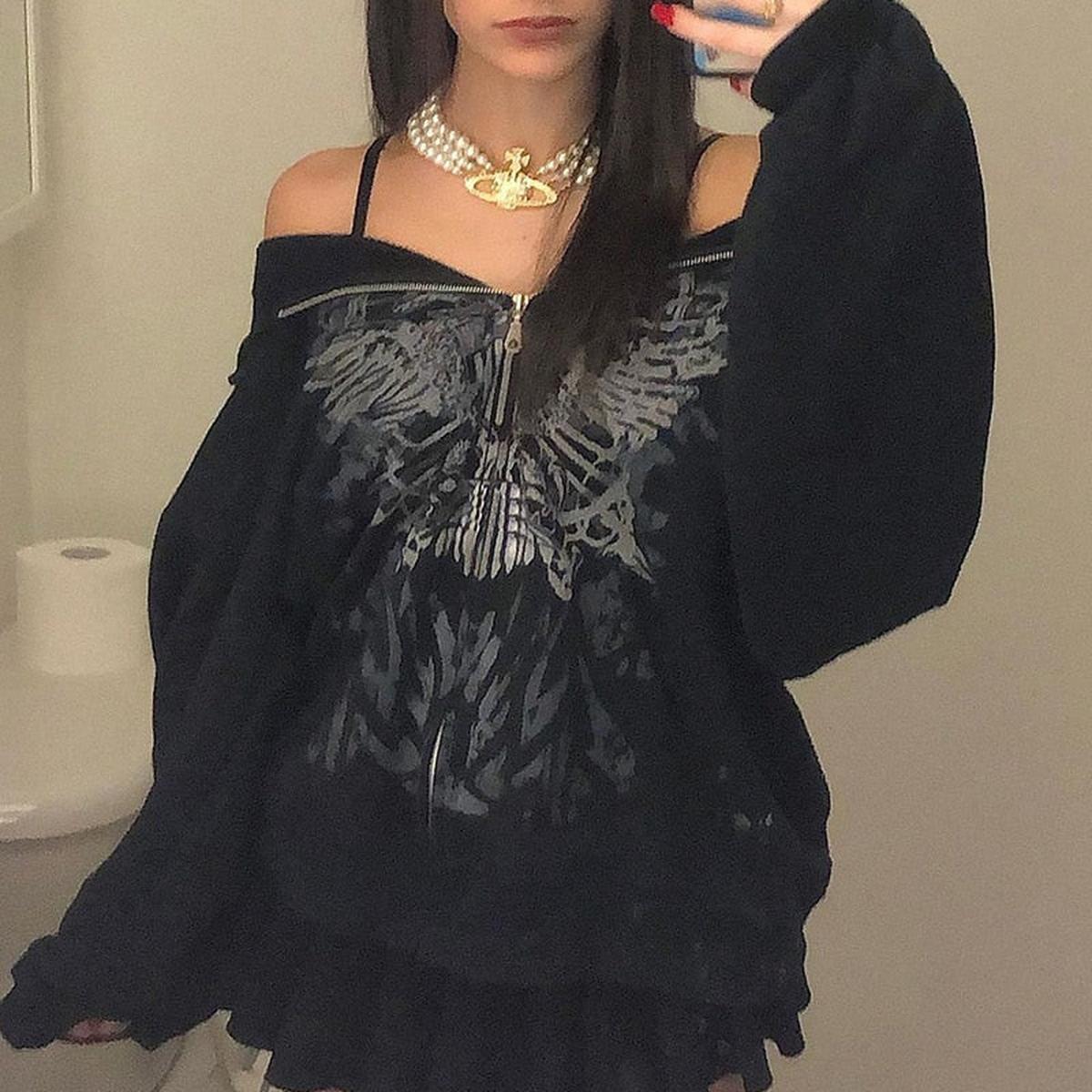 Black with butterflies / 3XL
