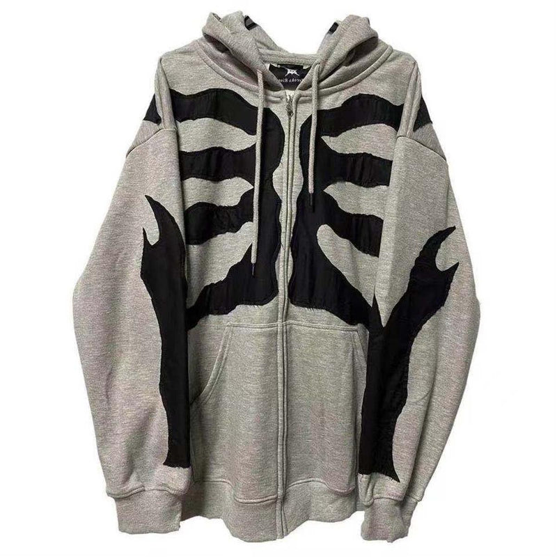 Unisex Gothic Design Hoodie With Kangaroo Pocket