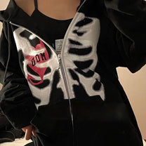Unisex Gothic Design Hoodie With Kangaroo Pocket