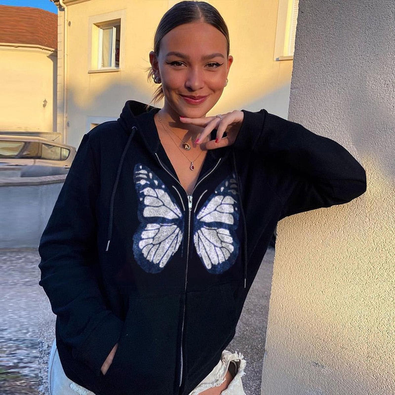 Unisex Gothic Design Hoodie With Kangaroo Pocket